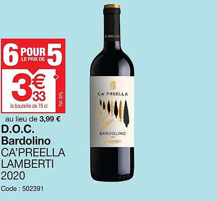 d.o.c. bardolino ca'preella lamberti 2020