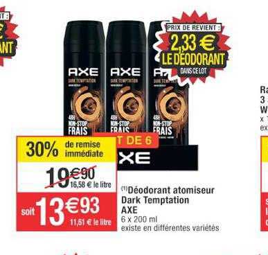déodorant atomiseur dark temptation axe
