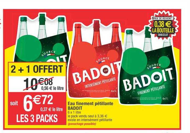 eau finement pétillante badoit