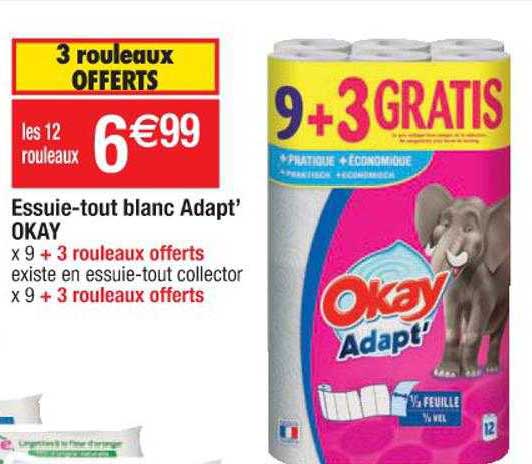 essuie-tout blanc adapt' okay