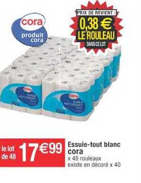 essuie-tout blanc cora