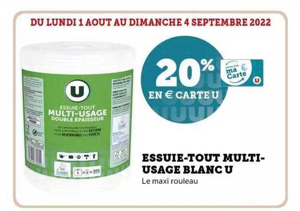 essuie-tout multi-usage blanc u