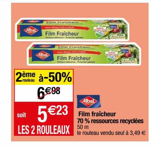 film fraîcheur 70% ressources recyclées albal