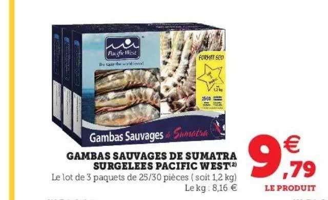 gambas sauvages de sumatra surgelées pacific west