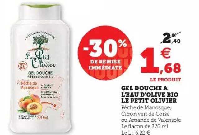 gel douche à l'eau d'olive bio le petit olivier