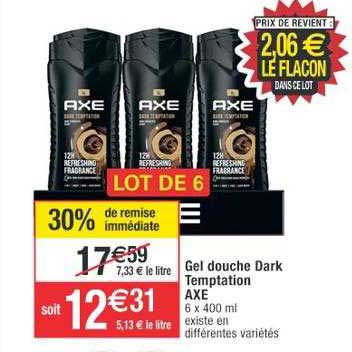 gel douche dark temptation axe