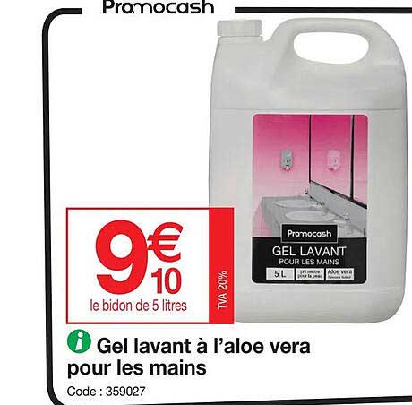 gel lavant à l'aloé vera pour les mains