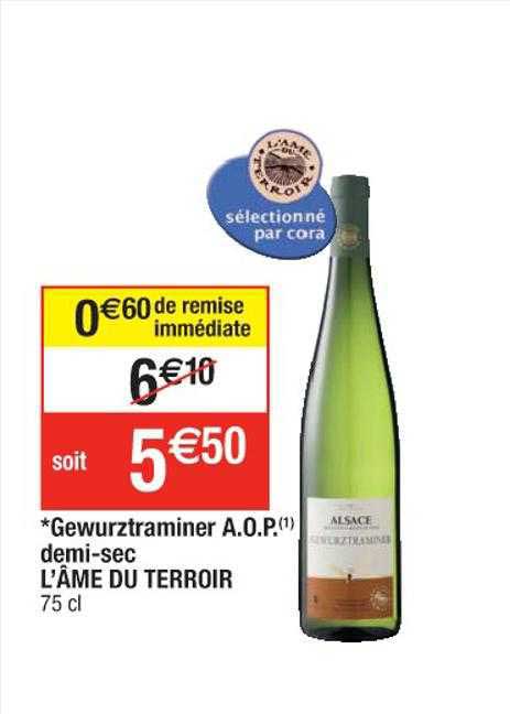 gewurztramine a.o.p. demi-sec l'âme du terroir