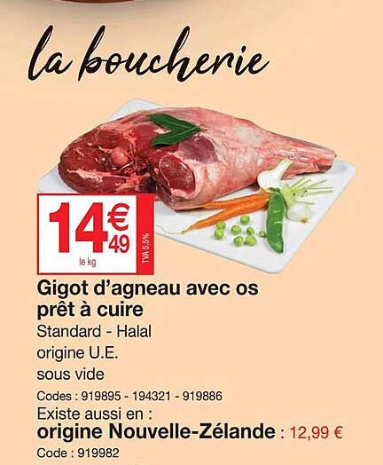 gigot d'agneau avec os prêt à cuire