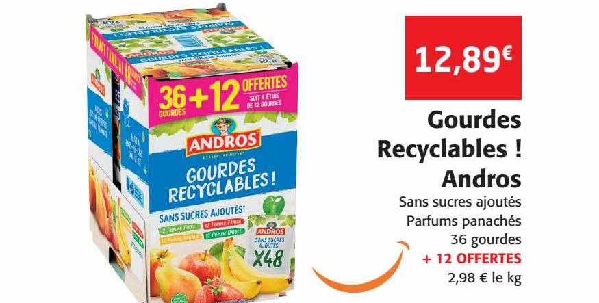 Gourdes Recyclables ! Andros Sans Sucres Ajoutés Parfums Panachés