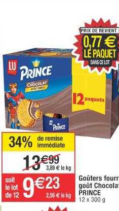 Goûters Fourrés Goût Chocolat Prince