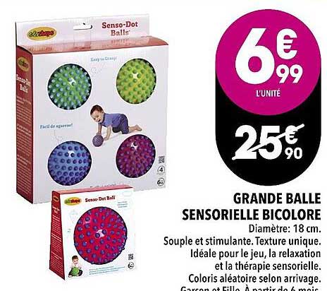 grande balle sensorielle bicolore