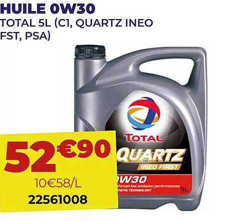 huile 0w30 total 5 l