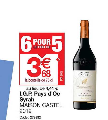 i.g.p. pays d'oc syrah maison castel