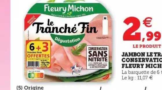 jambon le tranché conservation fleury michon