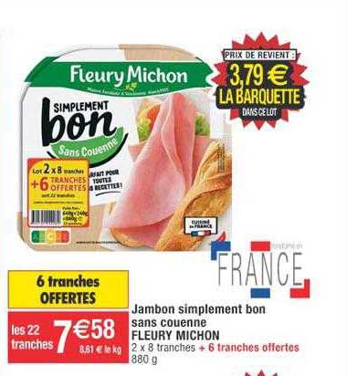 jambon simplement bon sans couenne fleury michon