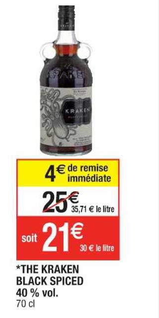 the kraken black spiced 40% vol 70l