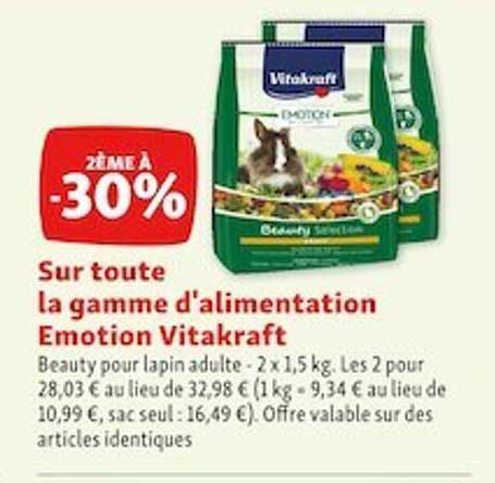 la gamme d'alimentation émotion vitakraft