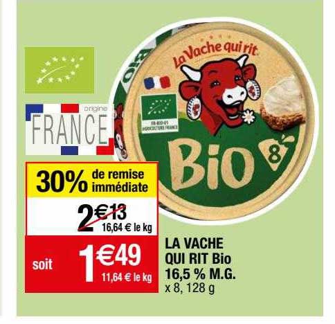 la vache qui rit bio 16,5% m.g.