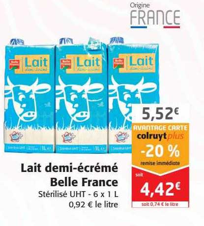 lait demi-écrémé belle france