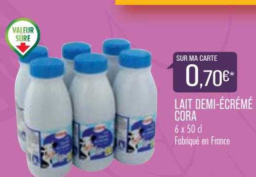 lait demi-écrémé cora