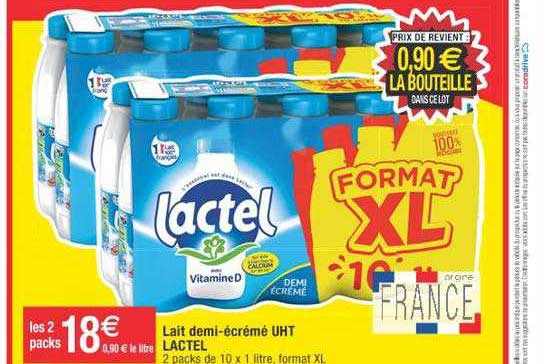 lait demi-écrémé uht lactel