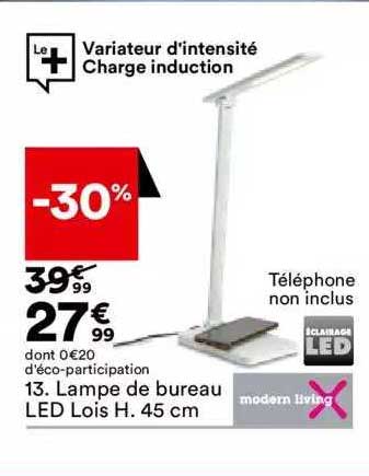 lampe de bureau led lois h. 45 cm modern living