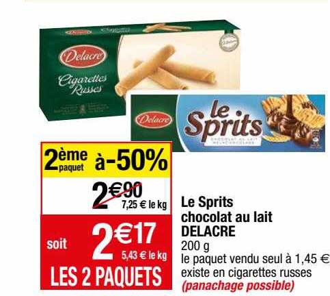 Le Sprits Chocolat Au Lait Delacre
