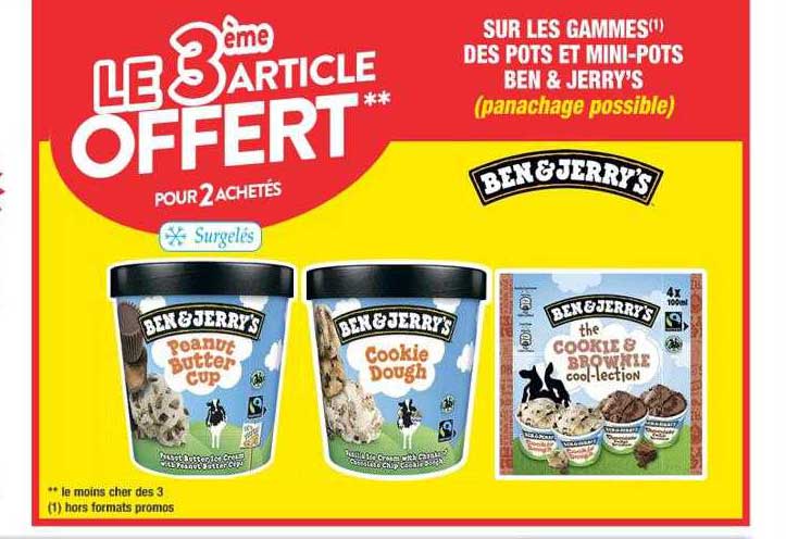 les gammes des pots et mini-pots ben & jerry's