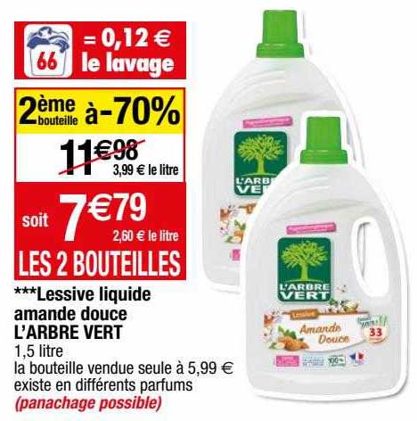 lessive liquide amande douce l'arbre vert