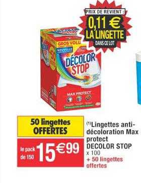 Lingettes Anti-décoloration Max Protect Décolor Stop