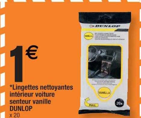 lingettes nettoyantes intérieur voiture senteur vanille dunlop