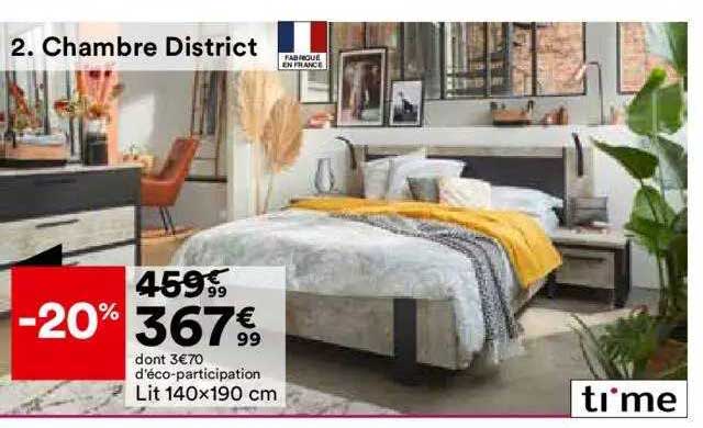 lit 140x190cm chambre district