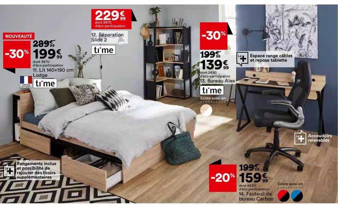 lit lodge, séparation slide 2, bureau alex, fauteuil de bureau,