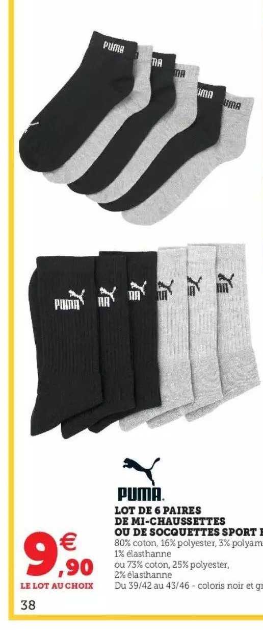 lot de 6 paires de mi-chaussettes ou de socquettes sport 1