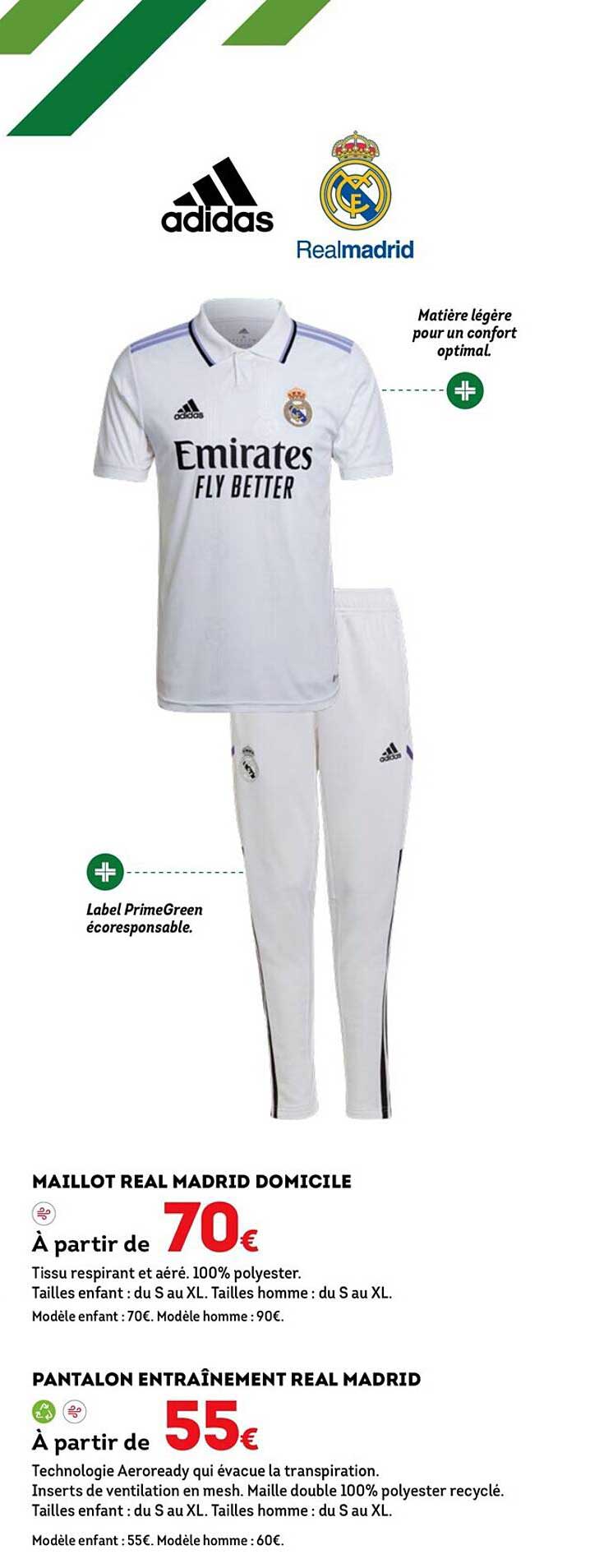 maillot real madrid domicile, pantalon entraînement real madrid