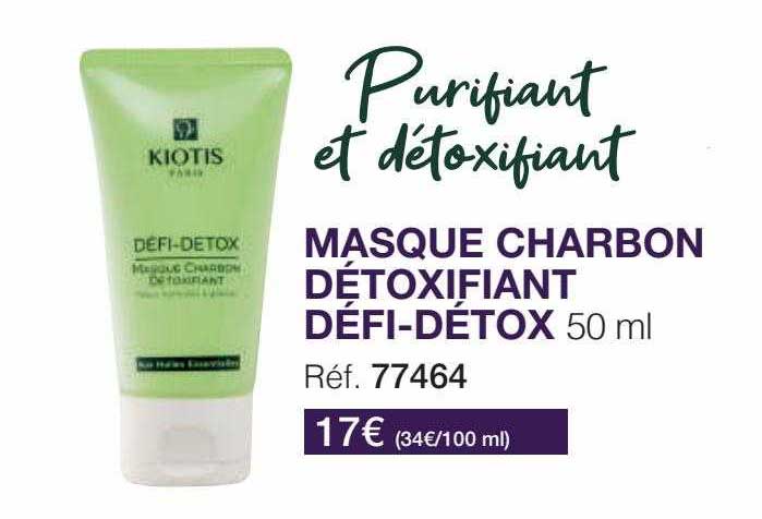 masque charbon détoxifiant défi-détox kiotis