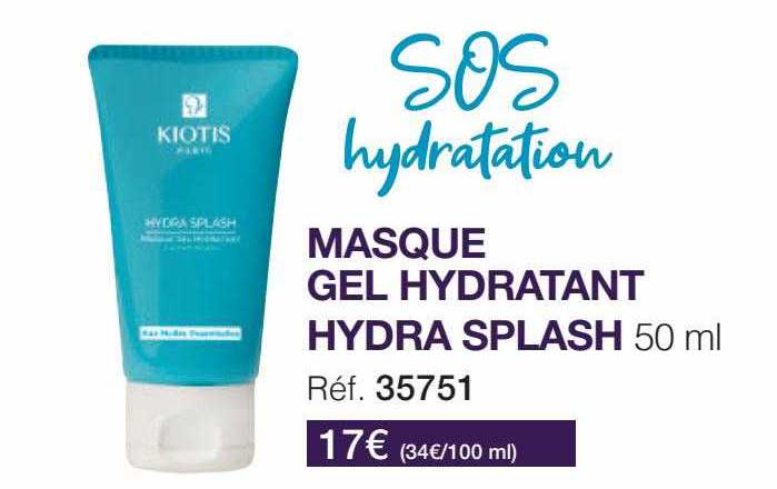 masque gel hydratant hydra splash