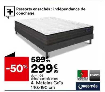 matelas gaïa 140x190cm