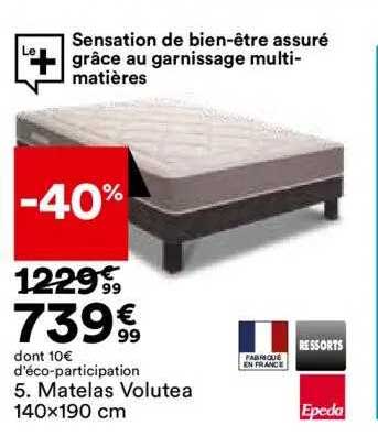 matelas volutea 140x190cm