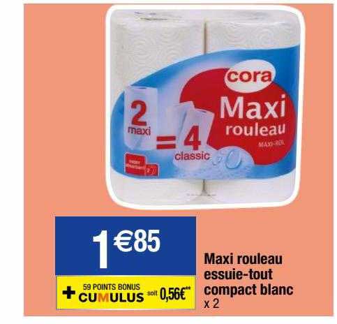 maxi rouleau essuie-tout compact blanc