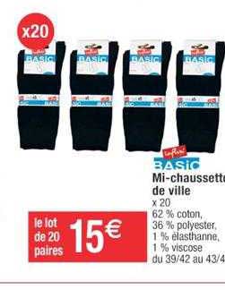 mi-chaussettes de ville influx basic