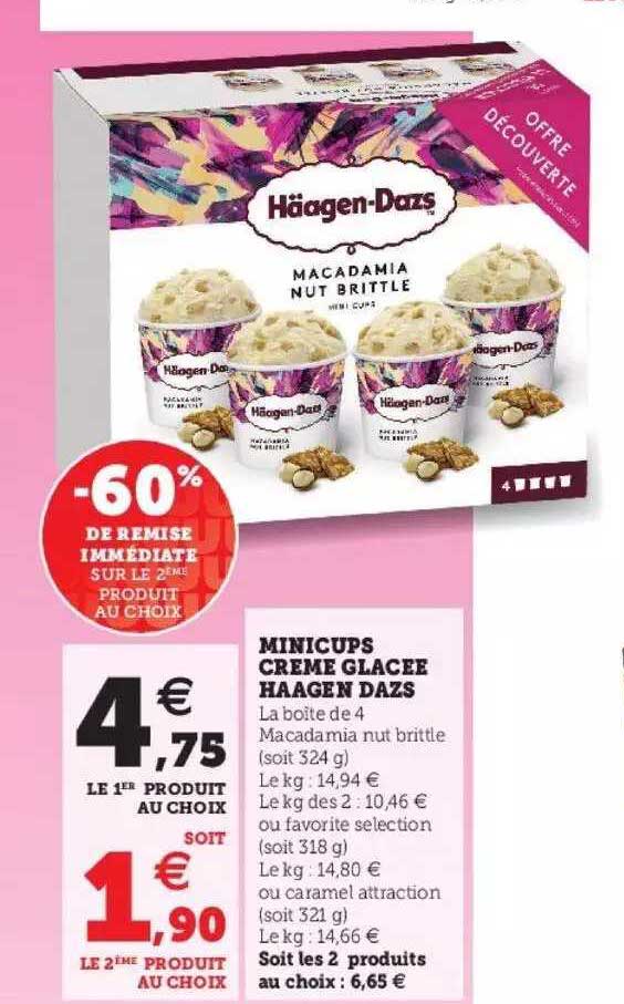 minicups crème glacée häagen dazs