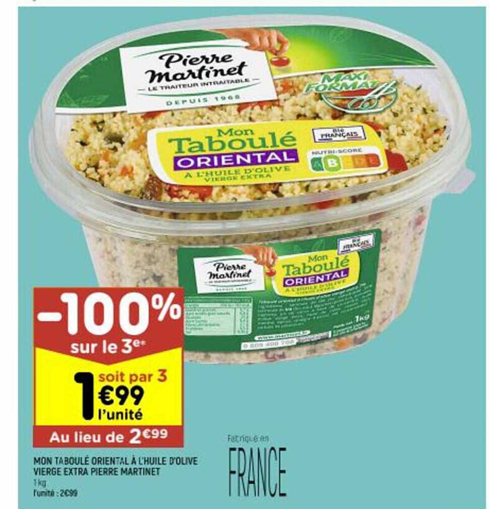 mon taboulé oriental à l'huile d'olive vierge extra pierre martinet