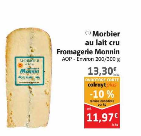 Morbier Au Lait Cru Fromagerie Monnin