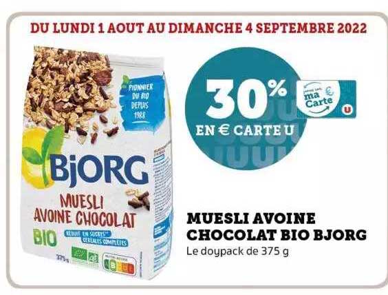 Muesli Avoine Chocolat Bio Bjorg