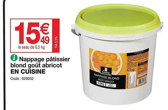 nappage pâtissier blond goût abricot en cuisine