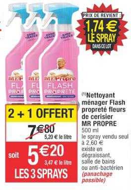 nettoyant ménager flash propreté fleurs de cerisier mr propre