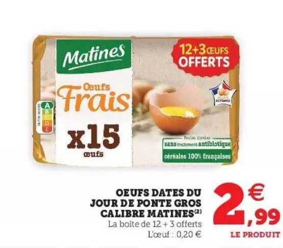 oeufs datés du jour de ponte gros calibre matines