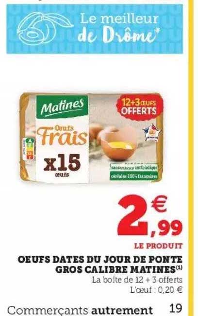 oeufs dates du jour de ponte gros calibre matines